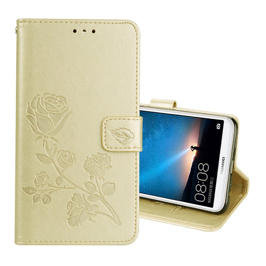 For Huawei Mate 10 Lite Rose Embossed Horizontal Flip Environmental PU Leather Case with Holder & Card Slots & Wallet