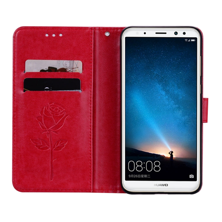 For Huawei Mate 10 Lite Rose Embossed Horizontal Flip Environmental PU Leather Case with Holder & Card Slots & Wallet, For Huawei Mate 10 Lite, Huawei Mate 10 Lite