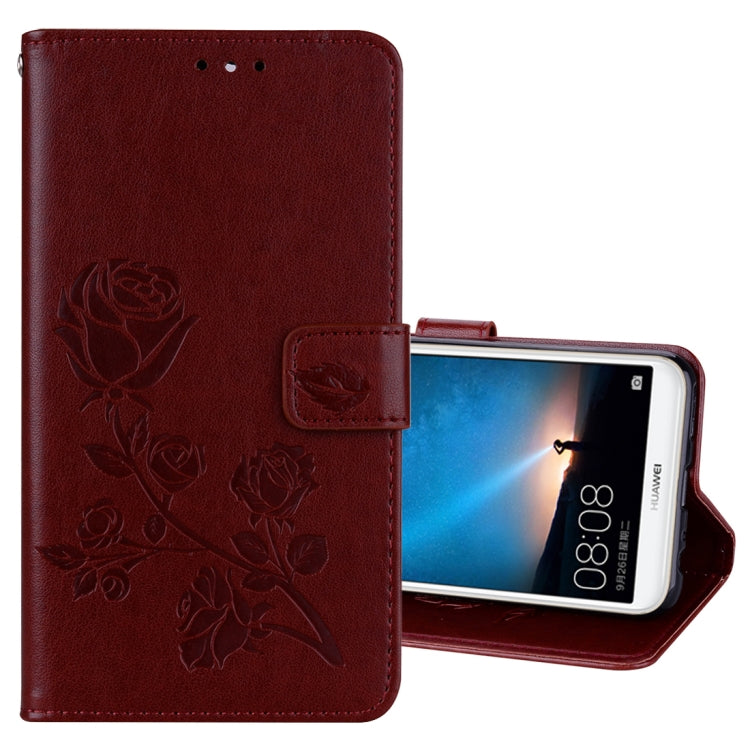 For Huawei Mate 10 Lite Rose Embossed Horizontal Flip Environmental PU Leather Case with Holder & Card Slots & Wallet