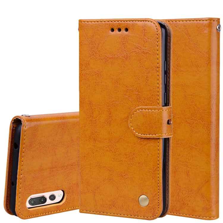 For Huawei P20 Pro Business Style Oil Wax Texture Horizontal Flip Leather Case with Holder & Card Slots & Wallet