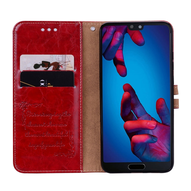 For Huawei P20 Business Style Oil Wax Texture Horizontal Flip Leather Case with Holder & Card Slots & Wallet