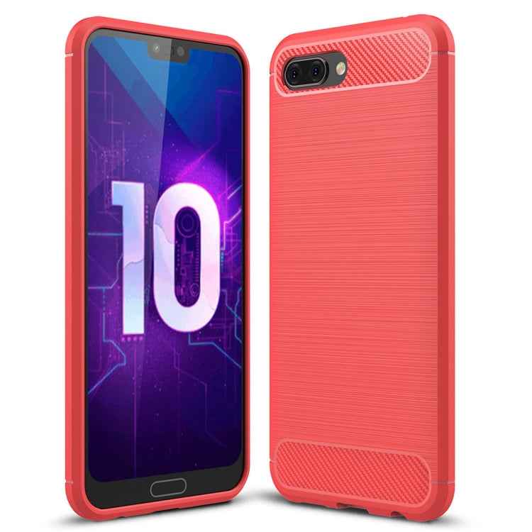 Brushed Texture Carbon Fiber Shockproof TPU Case for Huawei Honor 10