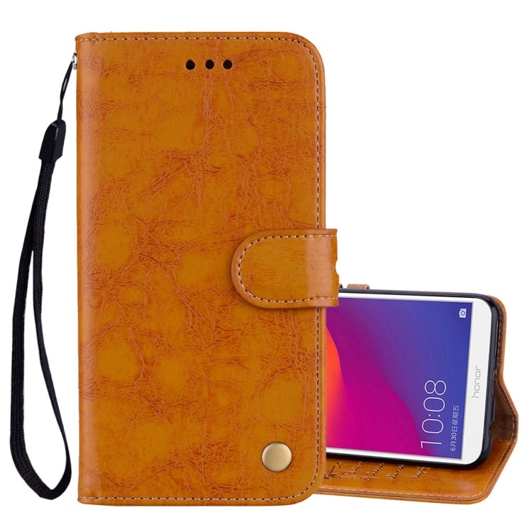Business Style Oil Wax Texture Horizontal Flip Leather Case for Huawei Honor 7C / Enjoy 8 / Y7 (2018) / Y7 Prime (2018) / Nova 2 Lite, with Holder & Card Slots & Wallet, For Huawei Honor 7C, For Honor 7C / Y7 Prime (2018)                               ...