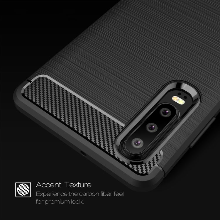Brushed Texture Carbon Fiber Shockproof TPU Case for Huawei P30