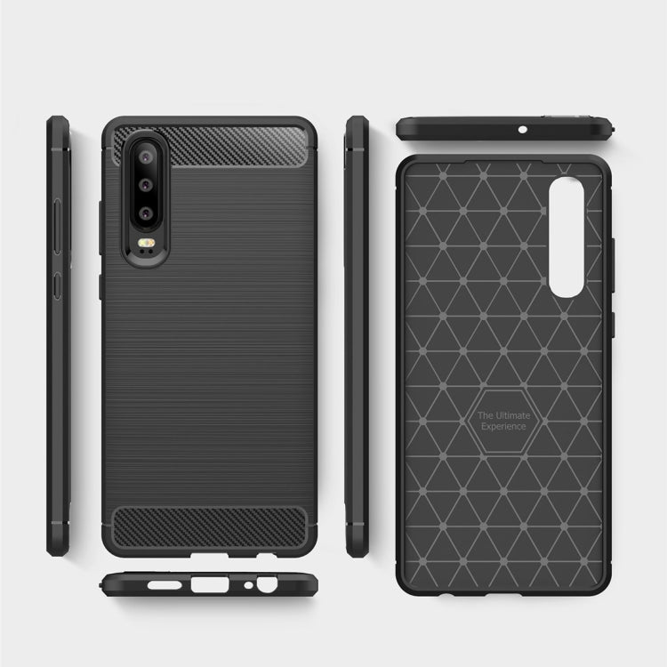 Brushed Texture Carbon Fiber Shockproof TPU Case for Huawei P30