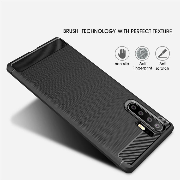 Brushed Texture Carbon Fiber Shockproof TPU Case for Huawei P30 Pro