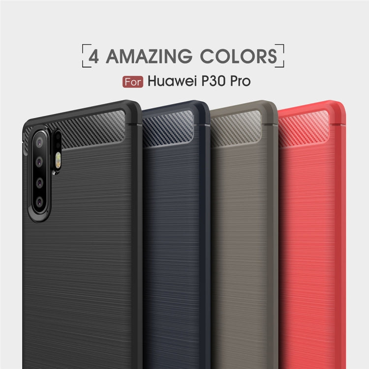 Brushed Texture Carbon Fiber Shockproof TPU Case for Huawei P30 Pro