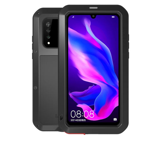 LOVE MEI Powerful Dustproof Shockproof Splashproof Metal + Silicone Combination Case for Huawei P30 Lite