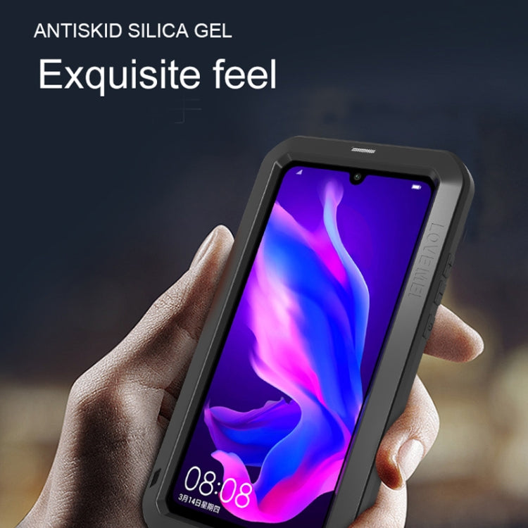 LOVE MEI Powerful Dustproof Shockproof Splashproof Metal + Silicone Combination Case for Huawei P30 Lite