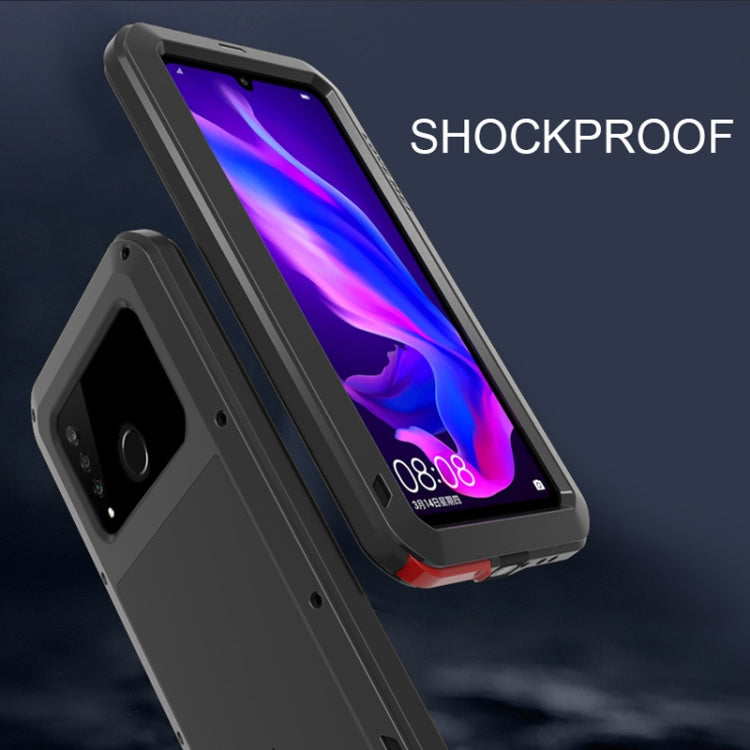 LOVE MEI Powerful Dustproof Shockproof Splashproof Metal + Silicone Combination Case for Huawei P30 Lite