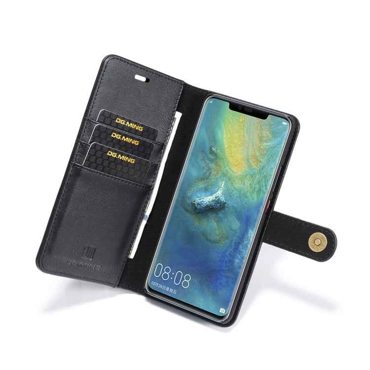 DG.MING Crazy Horse Texture Flip Detachable Magnetic Leather Case for Huawei Mate 20 Pro, with Holder & Card Slots & Wallet