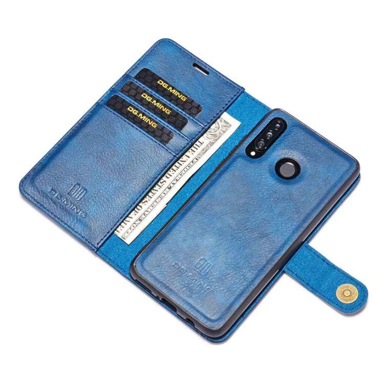 DG.MING Crazy Horse Texture Flip Detachable Magnetic Leather Case for Huawei P30 Lite, with Holder & Card Slots & Wallet