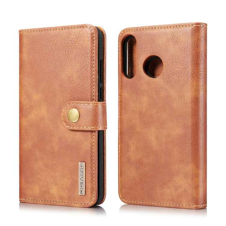 DG.MING Crazy Horse Texture Flip Detachable Magnetic Leather Case for Huawei P30 Lite, with Holder & Card Slots & Wallet