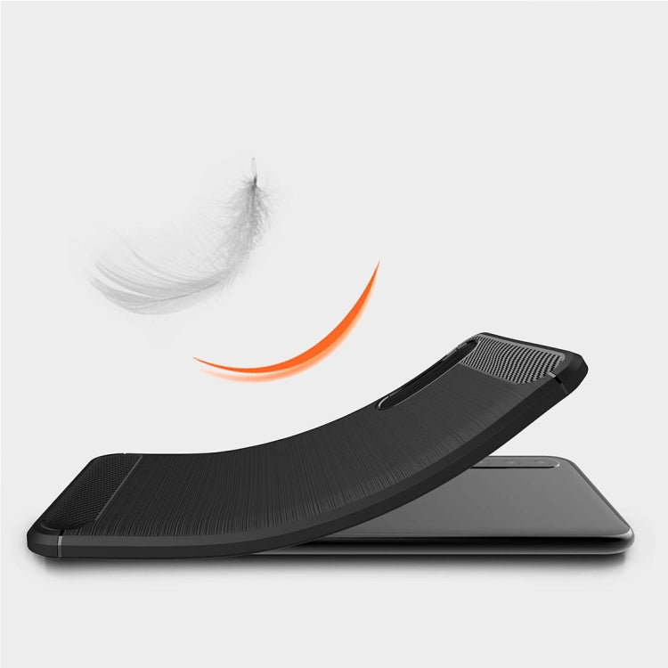 For Huawei  P20 Pro Brushed Texture Carbon Fiber Shockproof TPU Protective Back Case