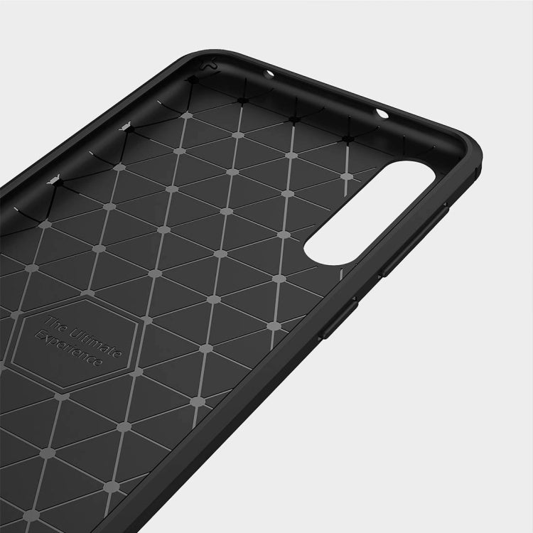 For Huawei  P20 Pro Brushed Texture Carbon Fiber Shockproof TPU Protective Back Case
