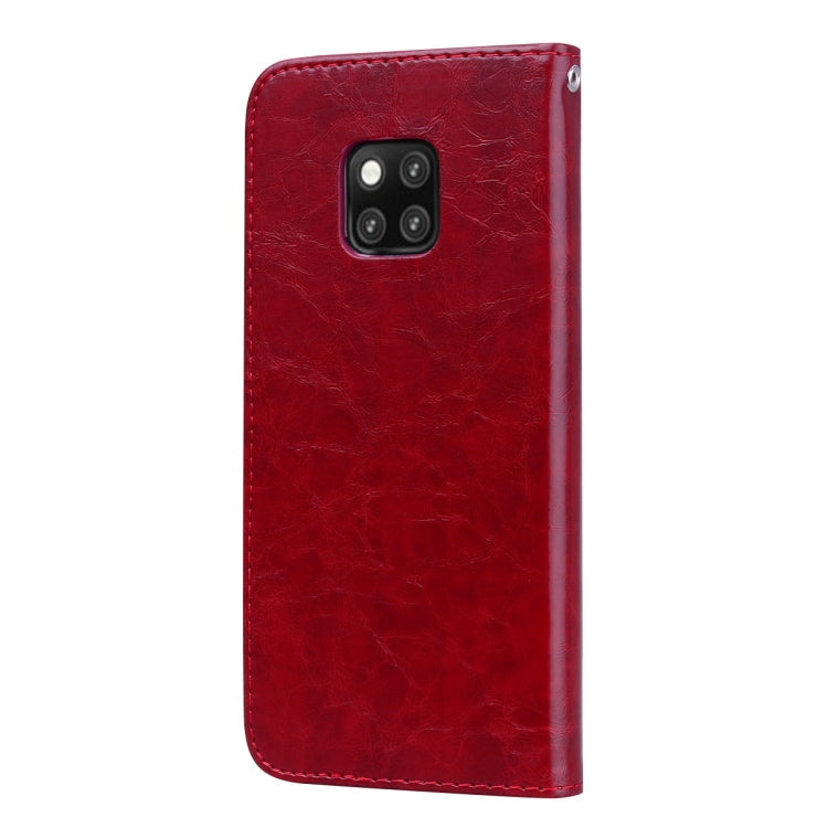 Business Style Oil Wax Texture Horizontal Flip Leather Case for Huawei Mate 20 Pro, with Holder & Card Slots & Wallet