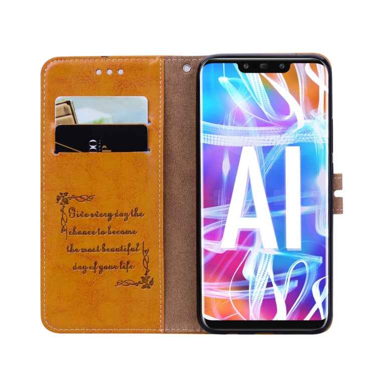 Business Style Oil Wax Texture Horizontal Flip Leather Case for Huawei Mate 20 Lite, with Holder & Card Slots & Wallet