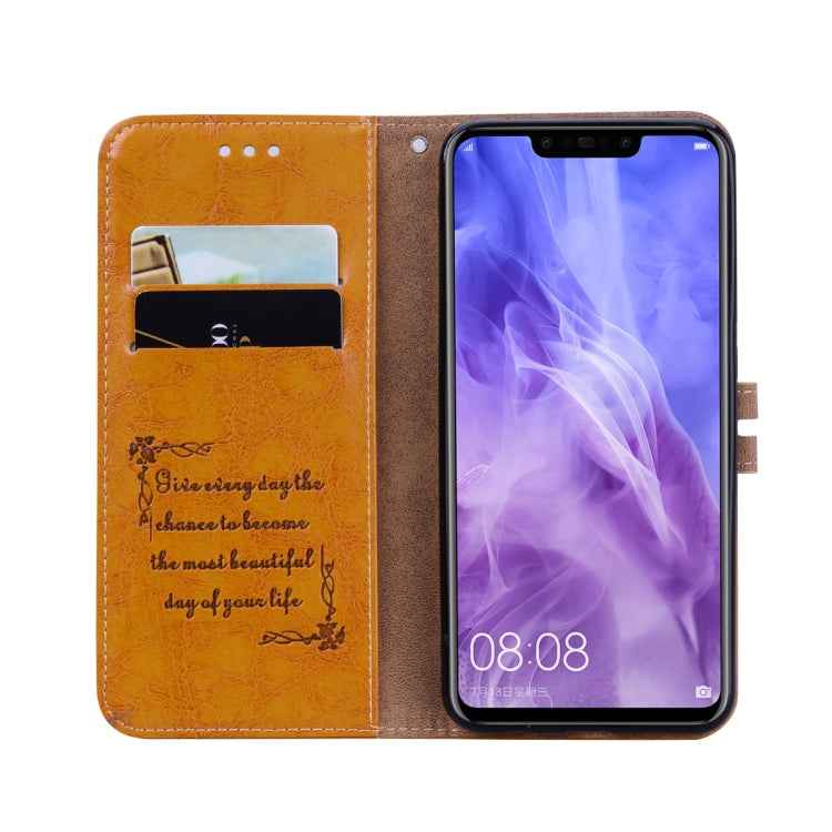 Business Style Oil Wax Texture Horizontal Flip Leather Case for Huawei Nova 3, with Holder & Card Slots & Wallet
