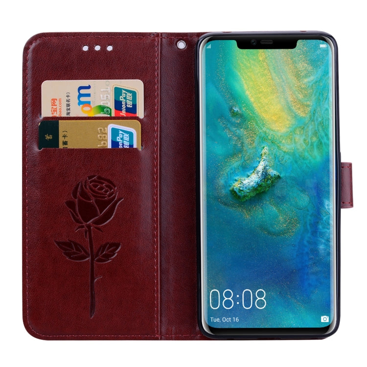 Rose Embossed Horizontal Flip PU Leather Case for Huawei Mate 20 Pro, with Holder & Card Slots & Wallet, For Huawei Mate 20 Pro, Huawei Mate 20 Pro