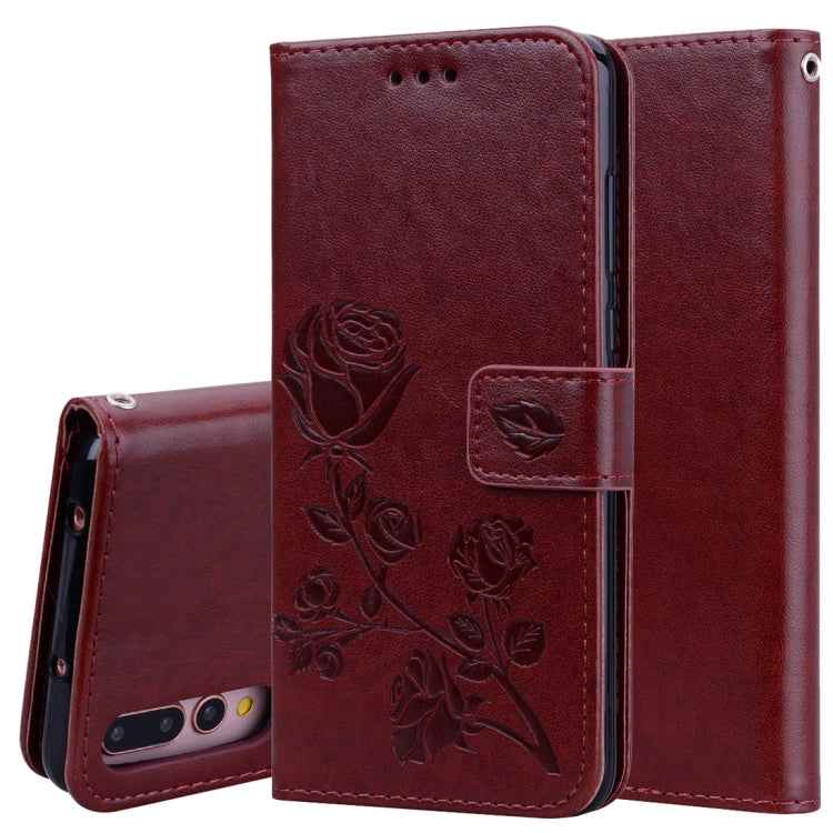 Rose Embossed Horizontal Flip PU Leather Case for Huawei P20 Pro, with Holder & Card Slots & Wallet