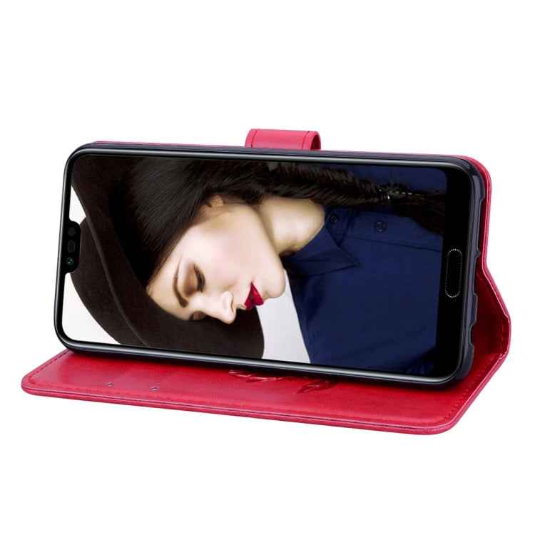 Rose Embossed Horizontal Flip PU Leather Case for Huawei Honor 10 Lite, with Holder & Card Slots & Wallet
