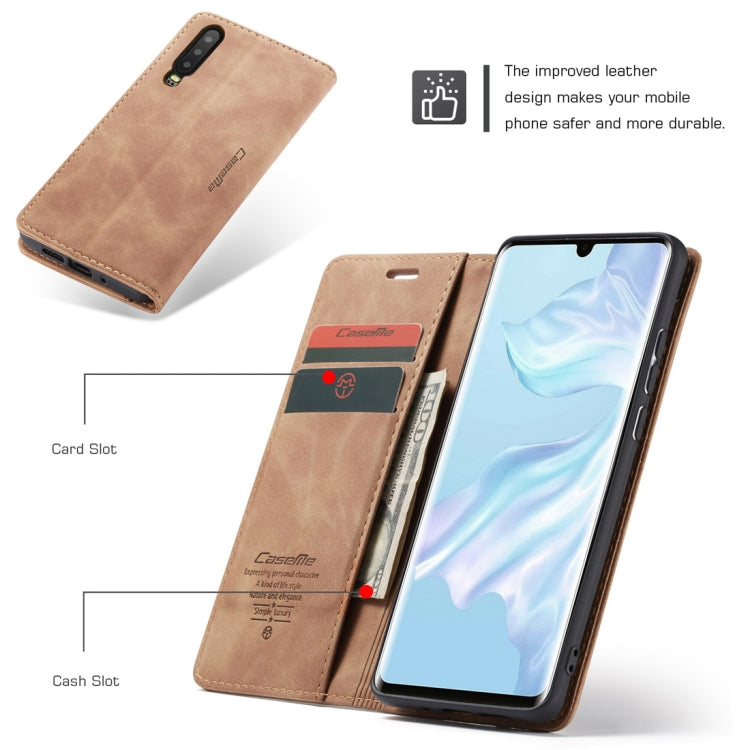 CaseMe-013 Multifunctional Retro Frosted Horizontal Flip Leather Case for Huawei P30, with Card Slot & Holder & Wallet, For Huawei P30