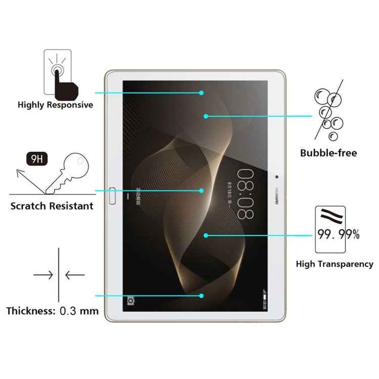 75 PCS for Huawei MediaPad M2 10.0 0.3mm 9H Hardness Tempered Glass Screen Film