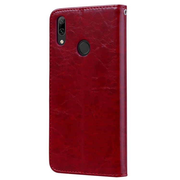 Business Style Oil Wax Texture Horizontal Flip Leather Case for Huawei Y7 (2019), with Holder & Card Slots & Wallet, For Huawei Y7 (2019)