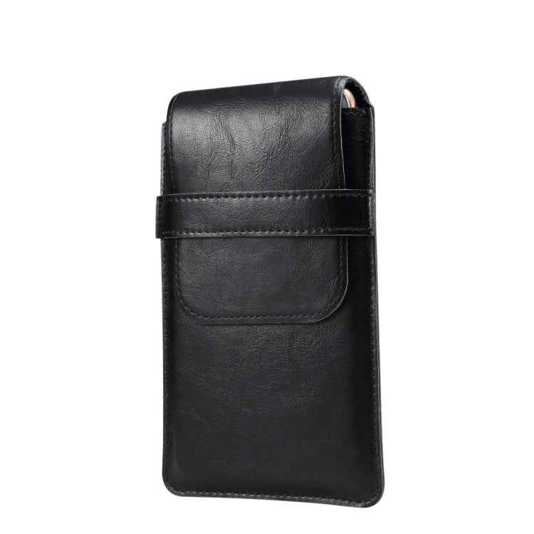 Men Lambskin Texture Multi-functional Universal Mobile Phone Waist Pack Leather Case for 7.2 Inch or Below Smartphones