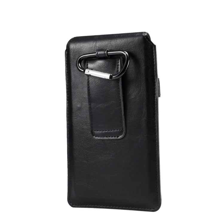 Men Lambskin Texture Multi-functional Universal Mobile Phone Waist Pack Leather Case for 7.2 Inch or Below Smartphones