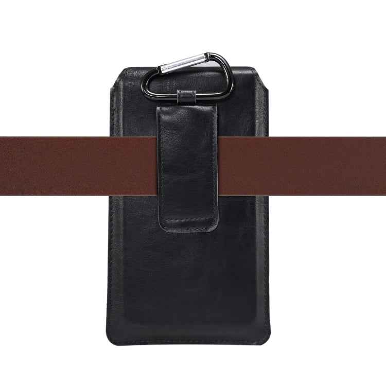 Men Lambskin Texture Multi-functional Universal Mobile Phone Waist Pack Leather Case for 7.2 Inch or Below Smartphones