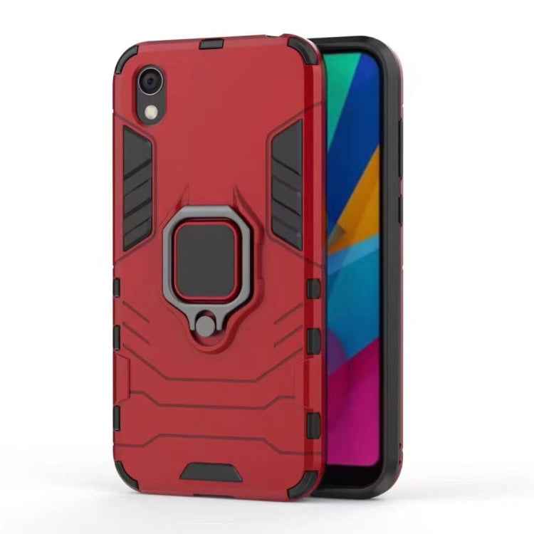 Panther PC + TPU Shockproof Protective Case for Huawei Honor 8S, with Magnetic Ring Holder