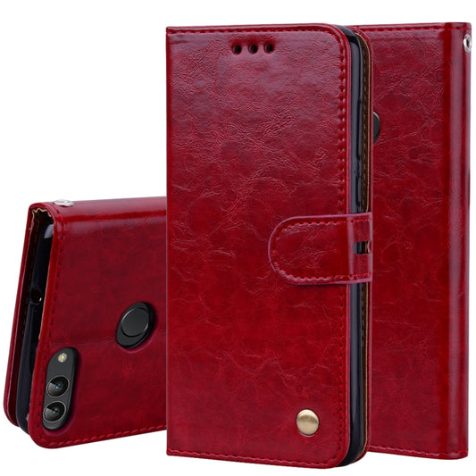Business Style Oil Wax Texture Horizontal Flip Leather Case for Huawei P Smart / Enjoy 7S, with Holder & Card Slots & Wallet, For Huawei P Smart / Enjoy 7S, For Huawei Enjoy 7S