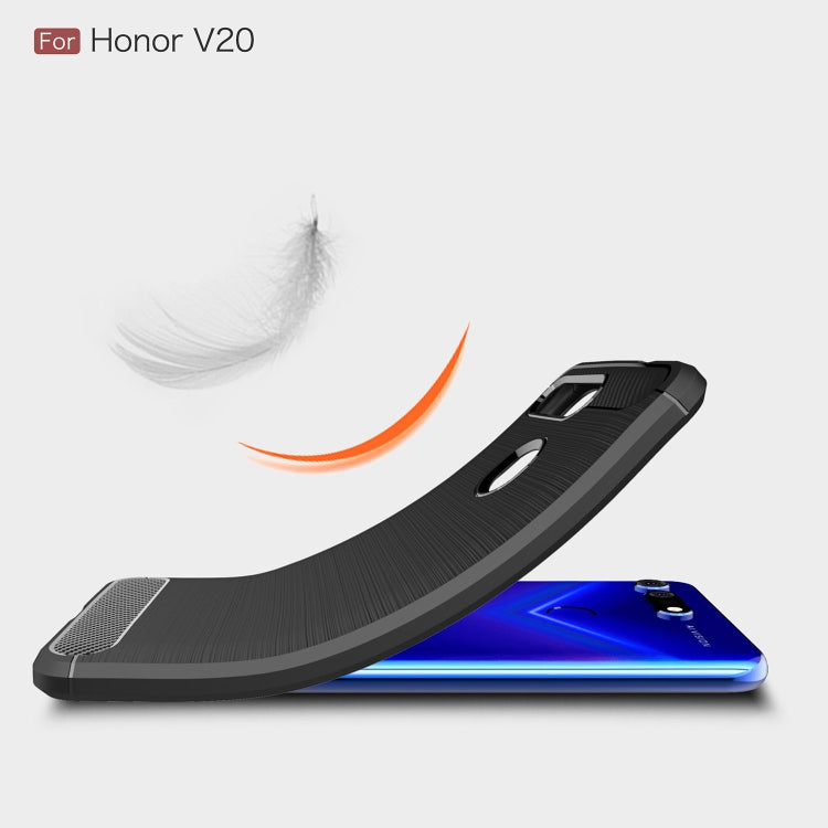 Brushed Texture Carbon Fiber Shockproof TPU Case for Huawei Honor View 20, For Honor View 20, For Huawei Honor View 20