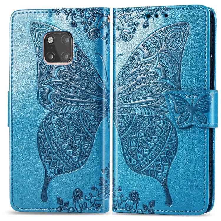 Butterfly Love Flowers Embossing Horizontal Flip Leather Case for Huawei Mate 20 Pro, with Holder & Card Slots & Wallet