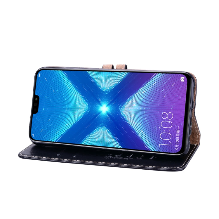 Business Style Oil Wax Texture Horizontal Flip Leather Case for Huawei Honor 8X, with Holder & Card Slots & Wallet