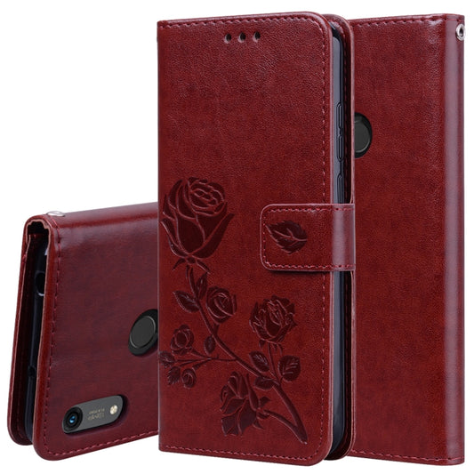 Rose Embossed Horizontal Flip PU Leather Case for Huawei Honor 8A/Y6 2019, with Holder & Card Slots & Wallet