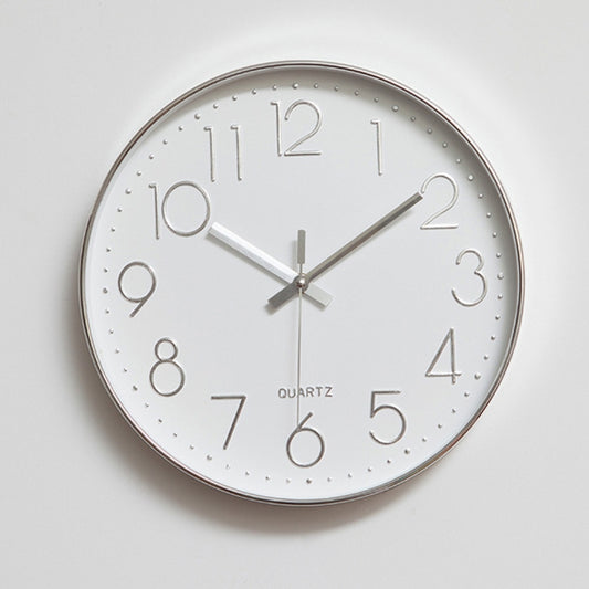 Home Office Room Modern Silent Non Ticking 12 inch Round Decorative Wall Quartz Clock