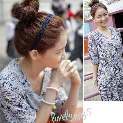 Hollow Braid Style Hair Hoop Headwear Random Color Delivery