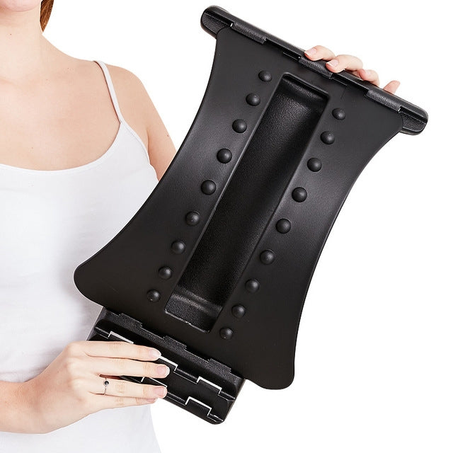Lumbar Traction Stretching Device Posture Corrector Waist Support Spine Pain Relief Back Massage Stretcher