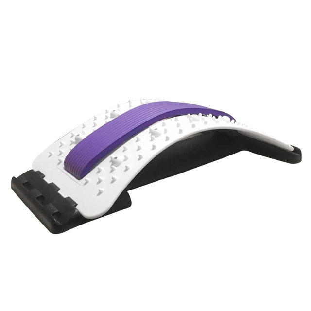 Lumbar Traction Stretching Device Posture Corrector Waist Support Spine Pain Relief Back Massage Stretcher, White Blue, White Purple, Black Green, Black Blue, Black Purple, Black Red, Red White, White Green
