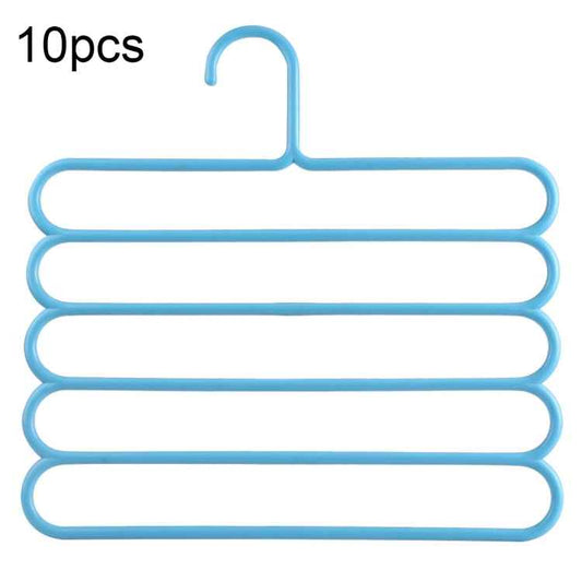 10pcs Multi-function 5 Layers Pants Scarf Silk Tie Plastic Clothes Hangers