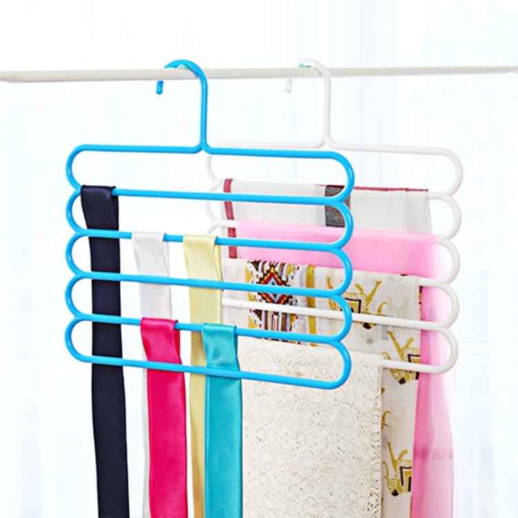 10pcs Multi-function 5 Layers Pants Scarf Silk Tie Plastic Clothes Hangers
