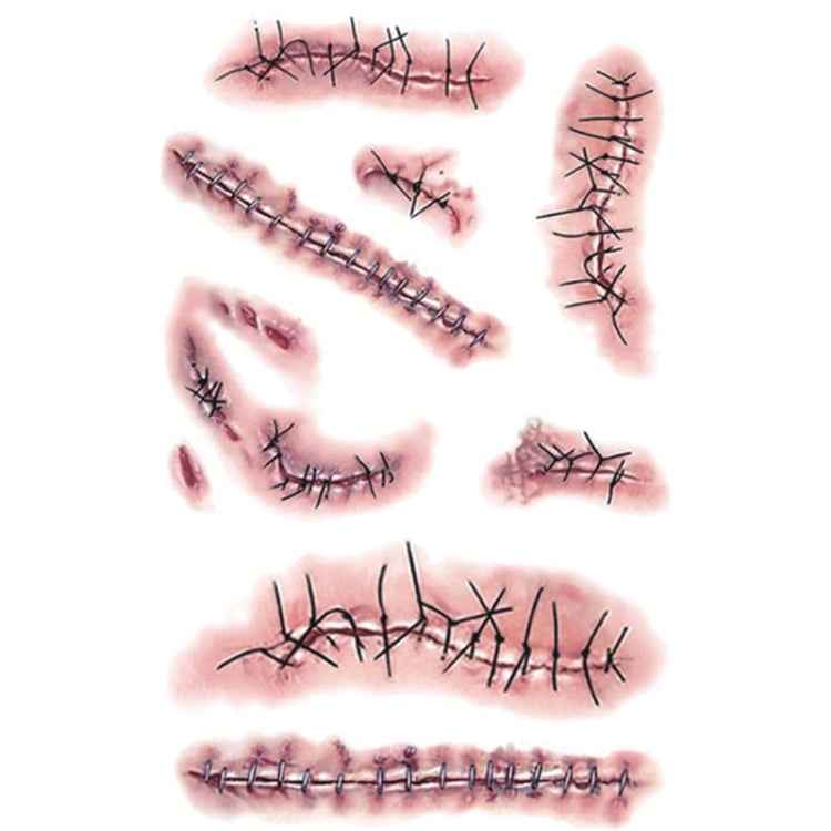 20pcs S-263 Halloween Terror Realistic Wound Injury Scar Temporary Tattoo Sticker