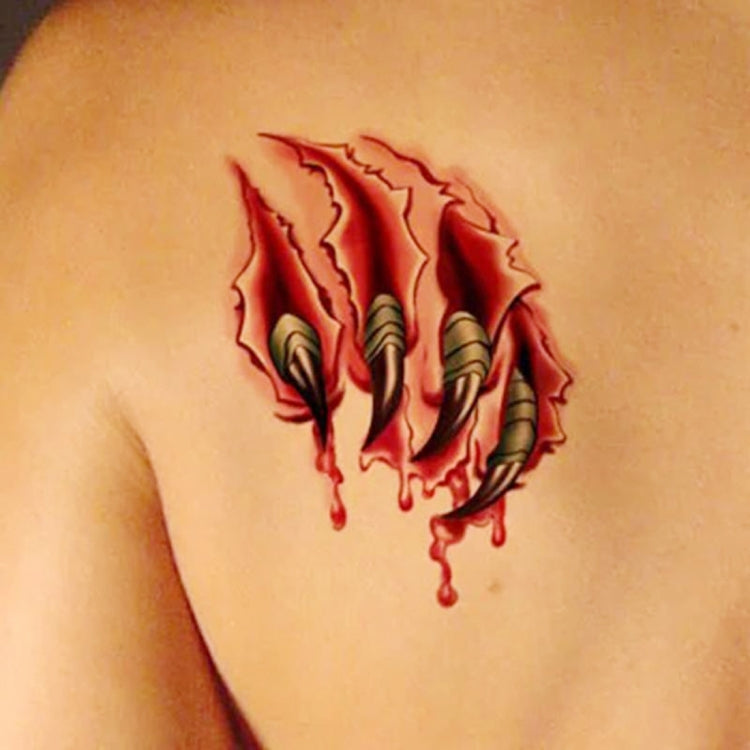 20pcs S-024 Halloween Terror Realistic Wound Blood Injury Scar Temporary Tattoo Sticker, S-024/20pcs