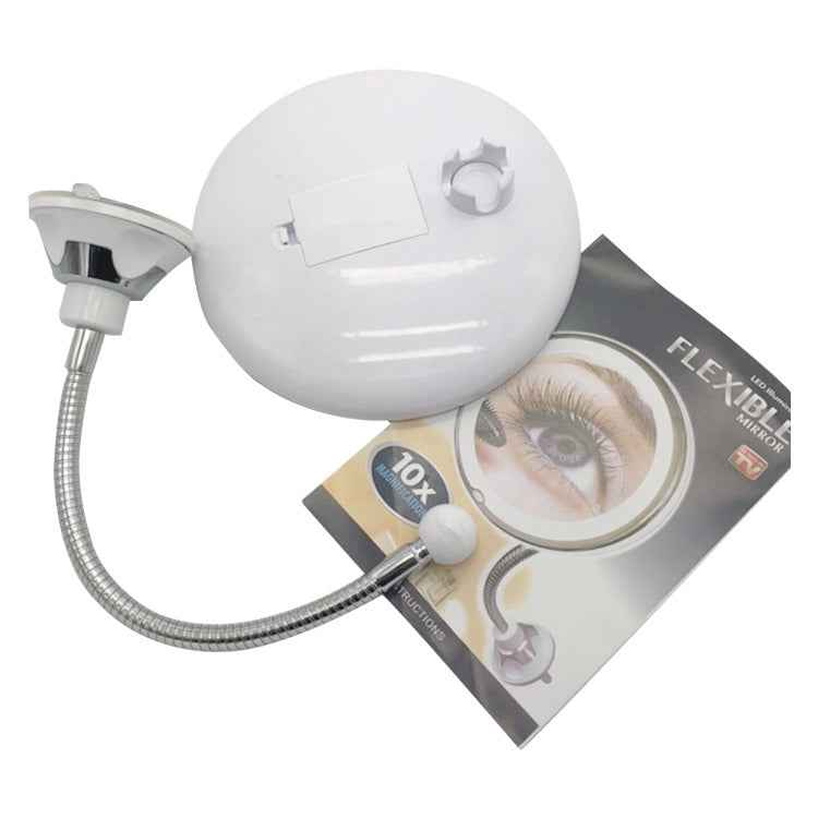 Suction Cup Type LED Lighted Makeup Mirror Flexible Wall Mounted Folding Mirror