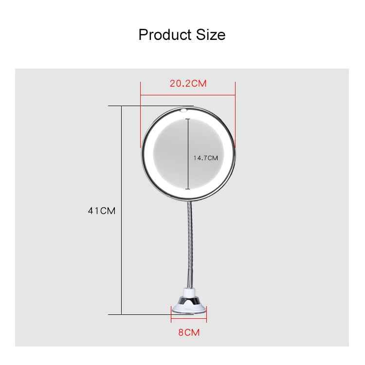 Suction Cup Type LED Lighted Makeup Mirror Flexible Wall Mounted Folding Mirror