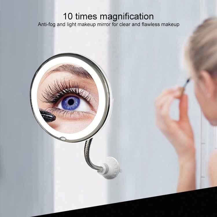Suction Cup Type LED Lighted Makeup Mirror Flexible Wall Mounted Folding Mirror