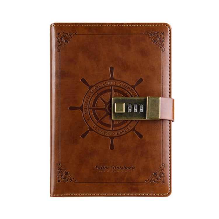 B6 Retro PU Cover Sailor Notebook Diary Book with Password Lock