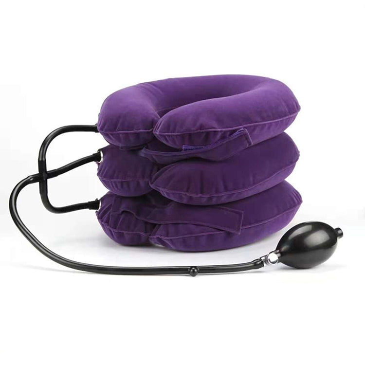 Household Full Cashmere Cervical Traction Instrument Neck Protection Inflatable Cervical Spine Massage Instrument, Full Cashmere (Purple), Full Cashmere (Rose Red), Full Cashmere (Black), Full Cashmere (Coffee), Full Cashmere (Grey), Full Cashmere (Blue)